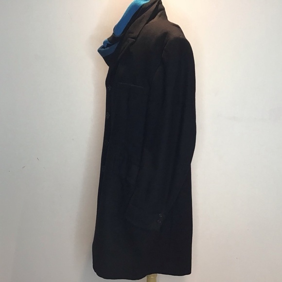 Eagle Clothes Black Wool Four Button MidLength Vintage Notch Collar Overcoat 44 - Picture 8 of 15